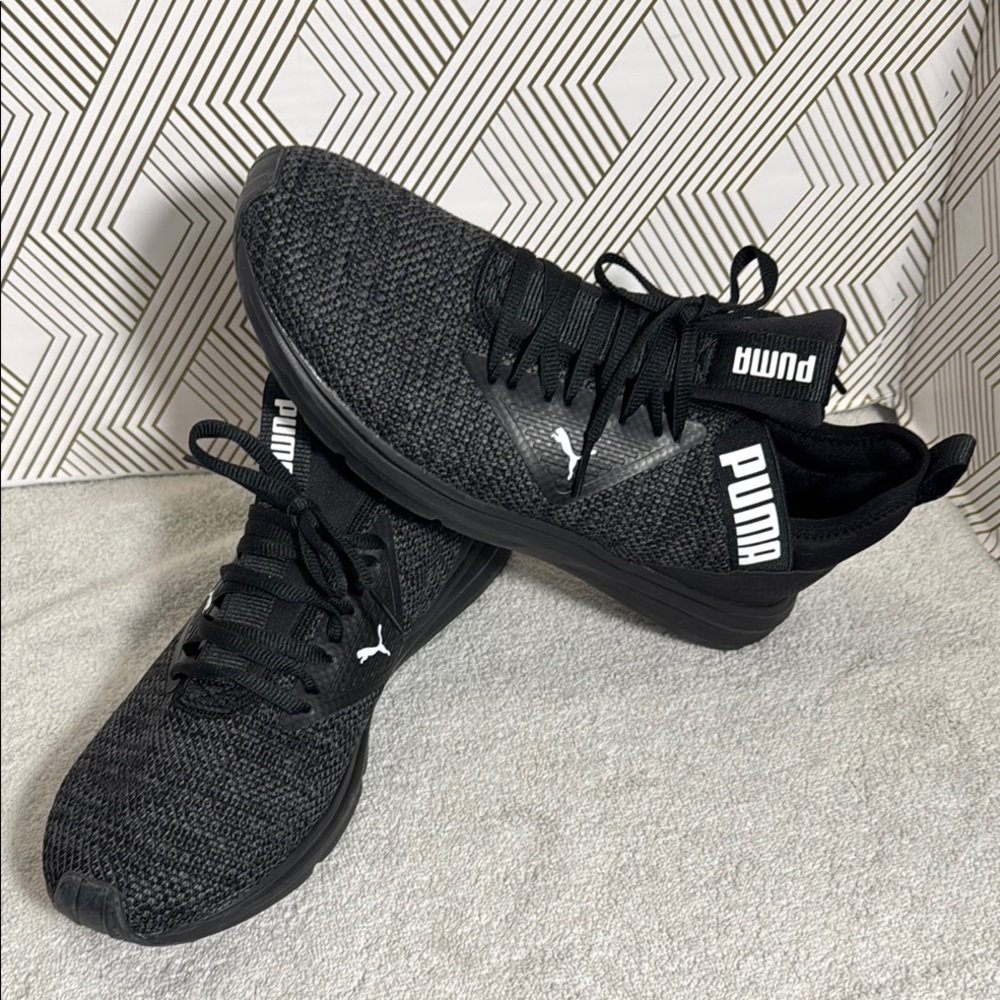 Puma sneakers men’s Puma Enzo Beta woven V2 lace up sneakers Black Athletic shoe